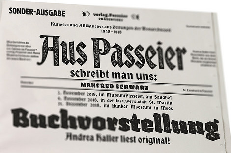 Buchvorstellung, Aus Passeier schreibt man uns